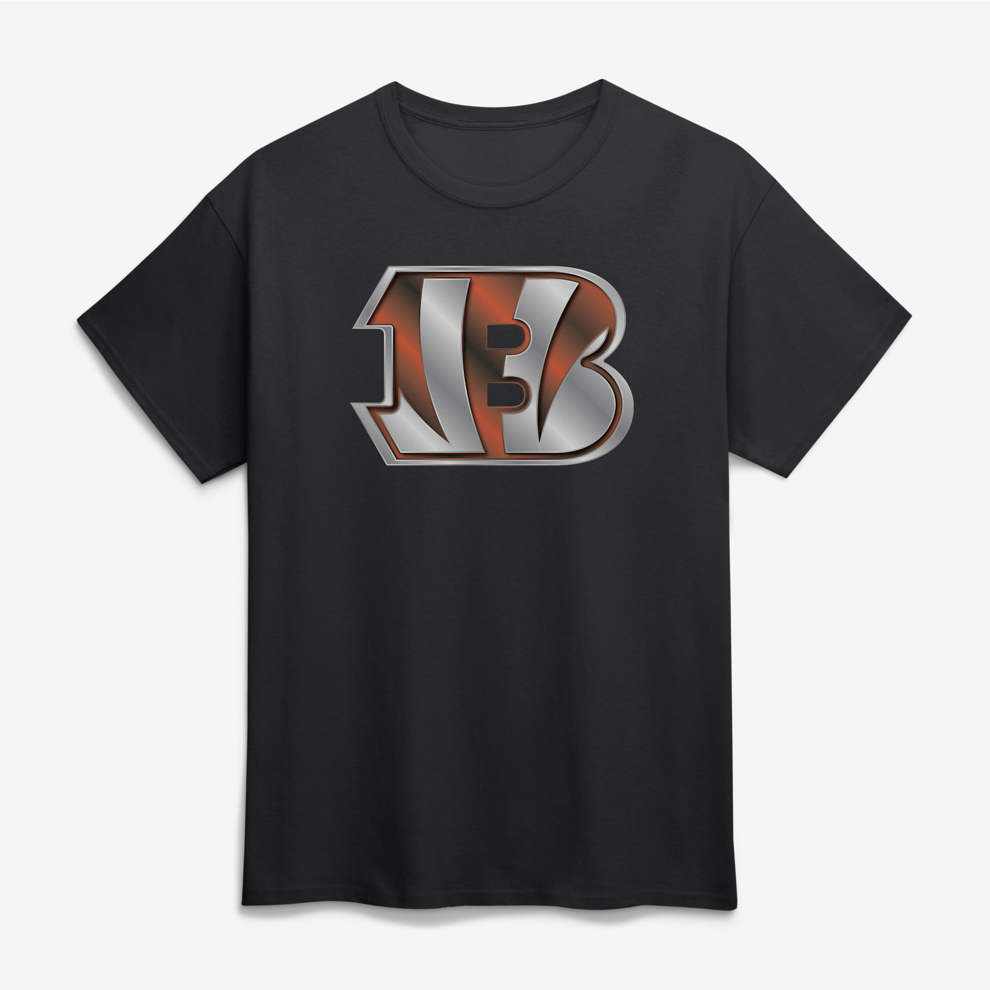 Men's Black Cincinnati Bengals Big & Tall Metallic Mascot T-Shirt