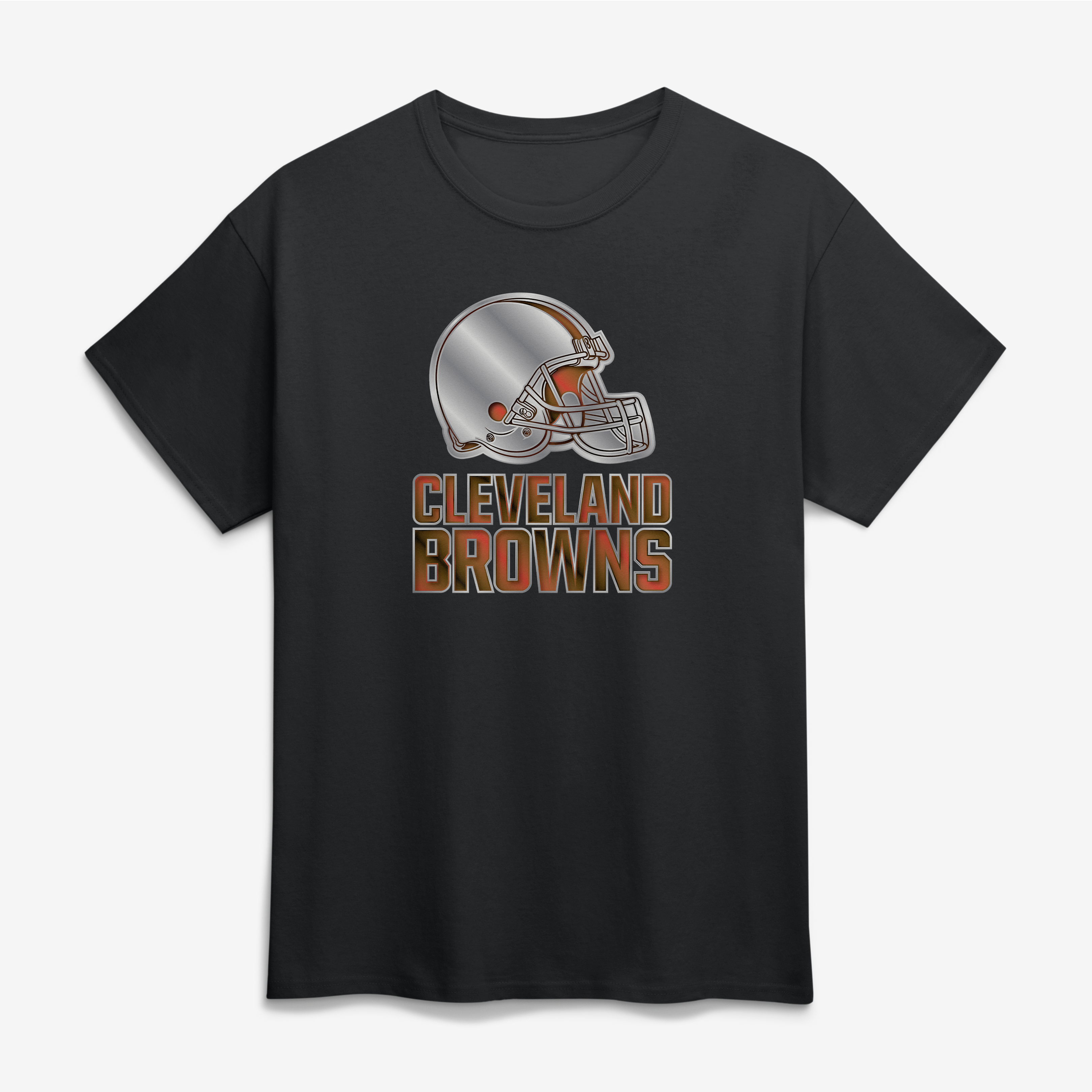 Men's Black Cleveland Browns Big & Tall Metallic Mascot T-Shirt