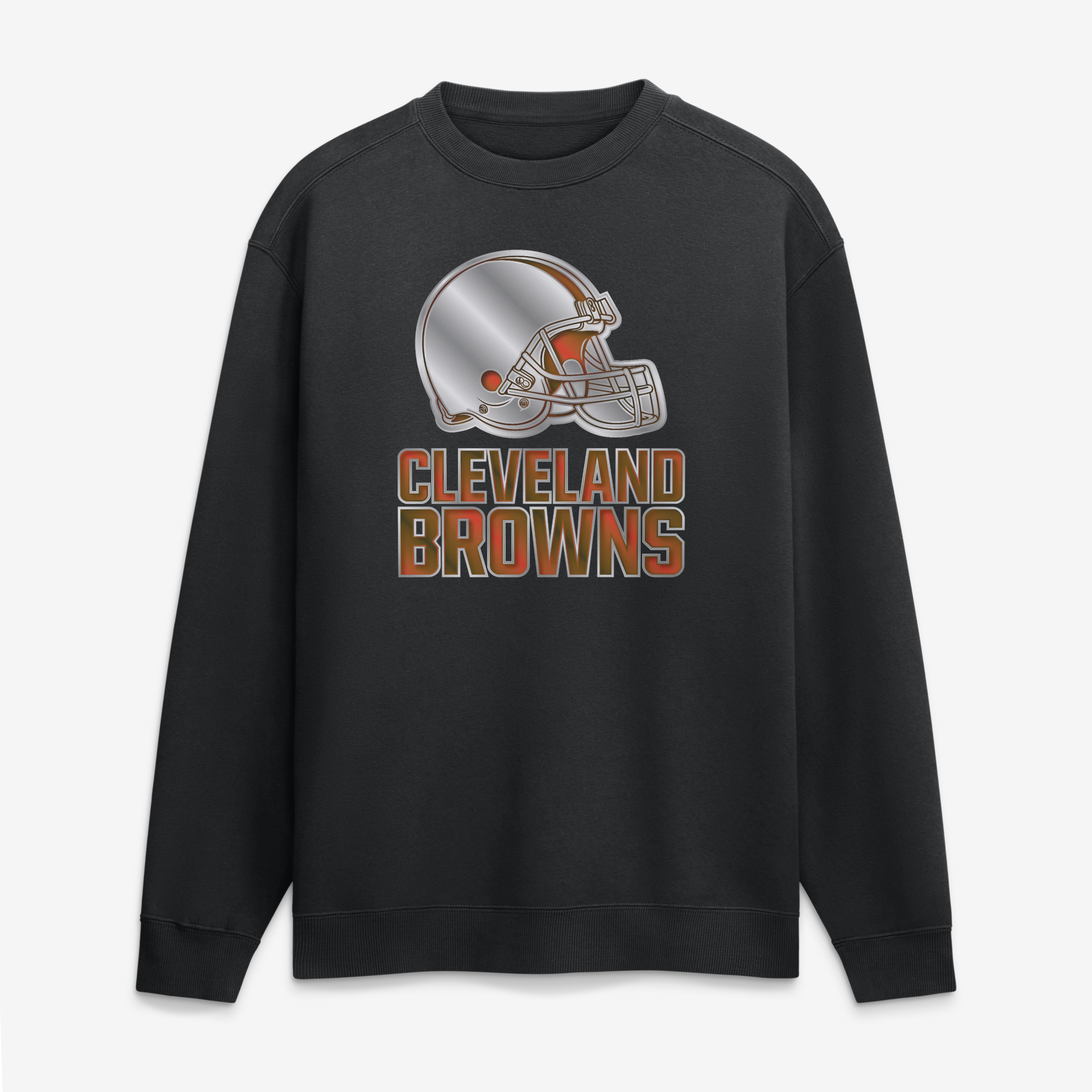 Men's Black Cleveland Browns  Metallic Mascot Sweatshirt