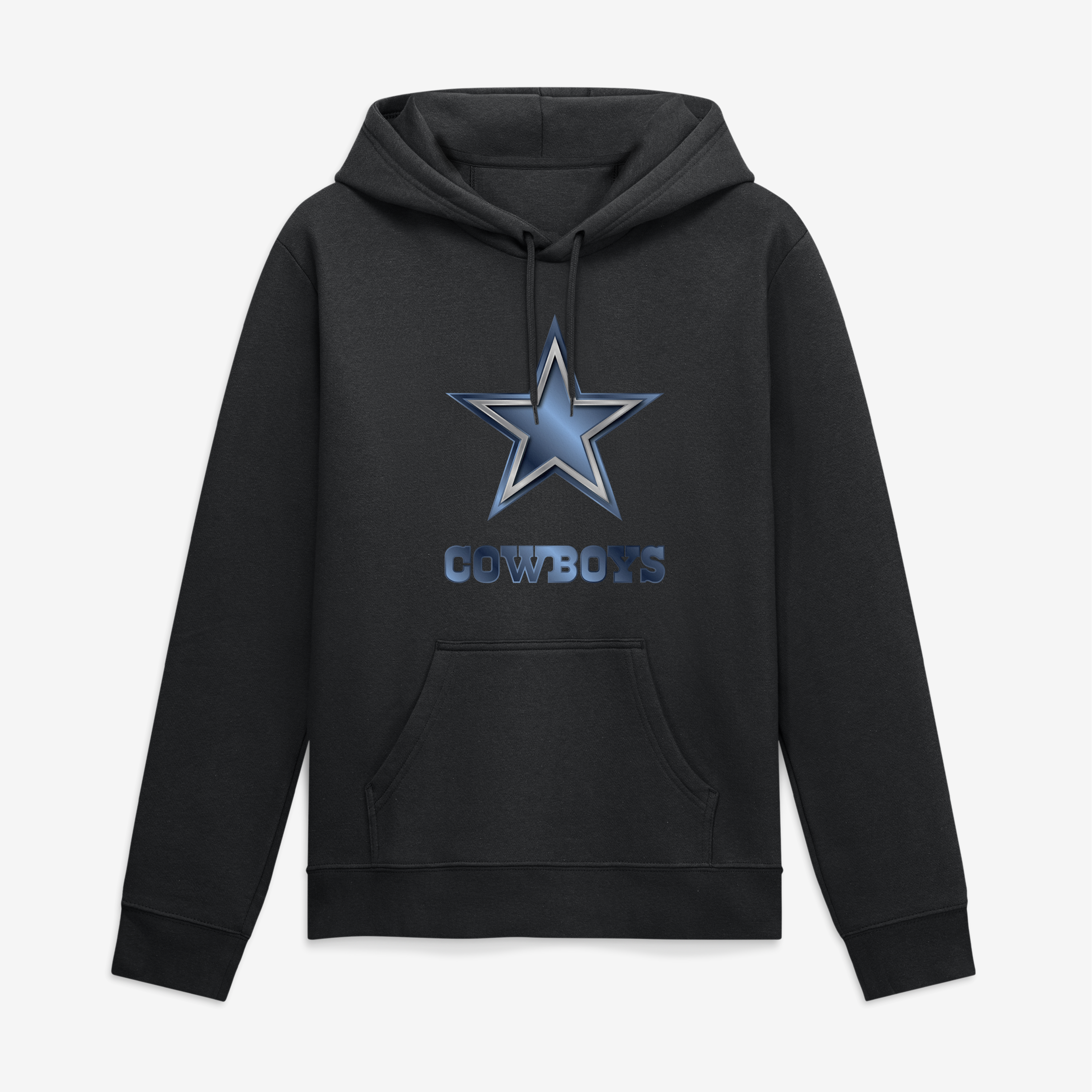 Men's Black Dallas Cowboys Big & Tall Metallic Mascot Hoodie