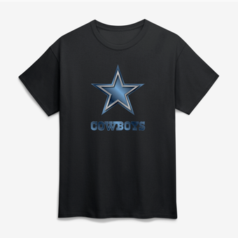 Men's Black Dallas Cowboys Big & Tall Metallic Mascot T-Shirt