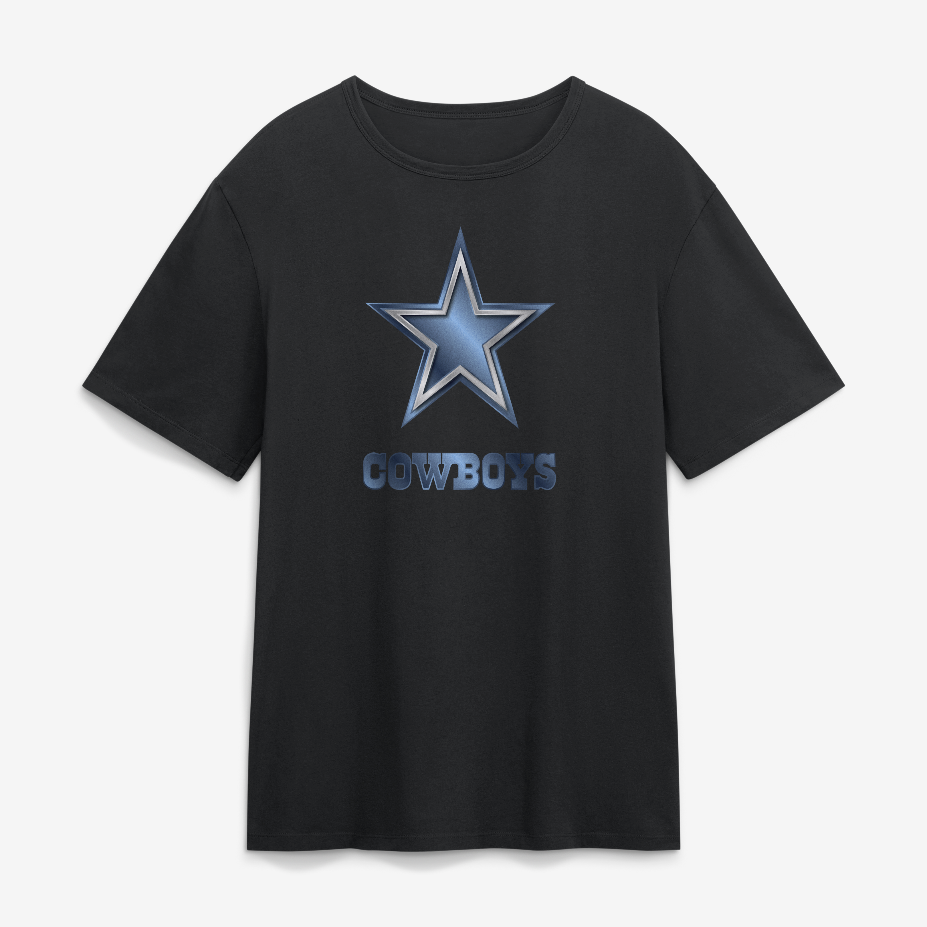 Men's Black Dallas Cowboys Metallic Mascot T-Shirt