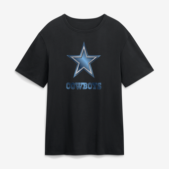 Men's Black Dallas Cowboys  Metallic Mascot T-Shirt