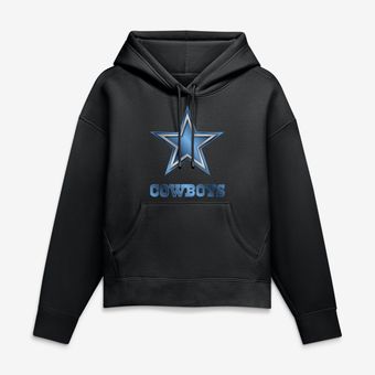 Women's Black Dallas Cowboys Metallic Mascot Hoodie