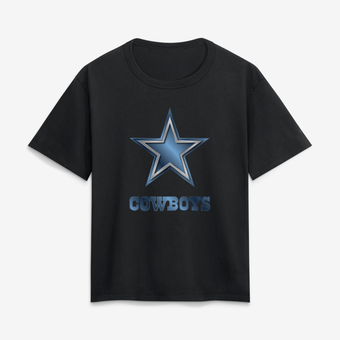 Women's Black Dallas Cowboys Metallic Mascot T-Shirt