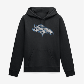 Men's Black Denver Broncos Big & Tall Metallic Mascot Hoodie