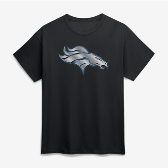Men's Black Denver Broncos Big & Tall Metallic Mascot T-Shirt