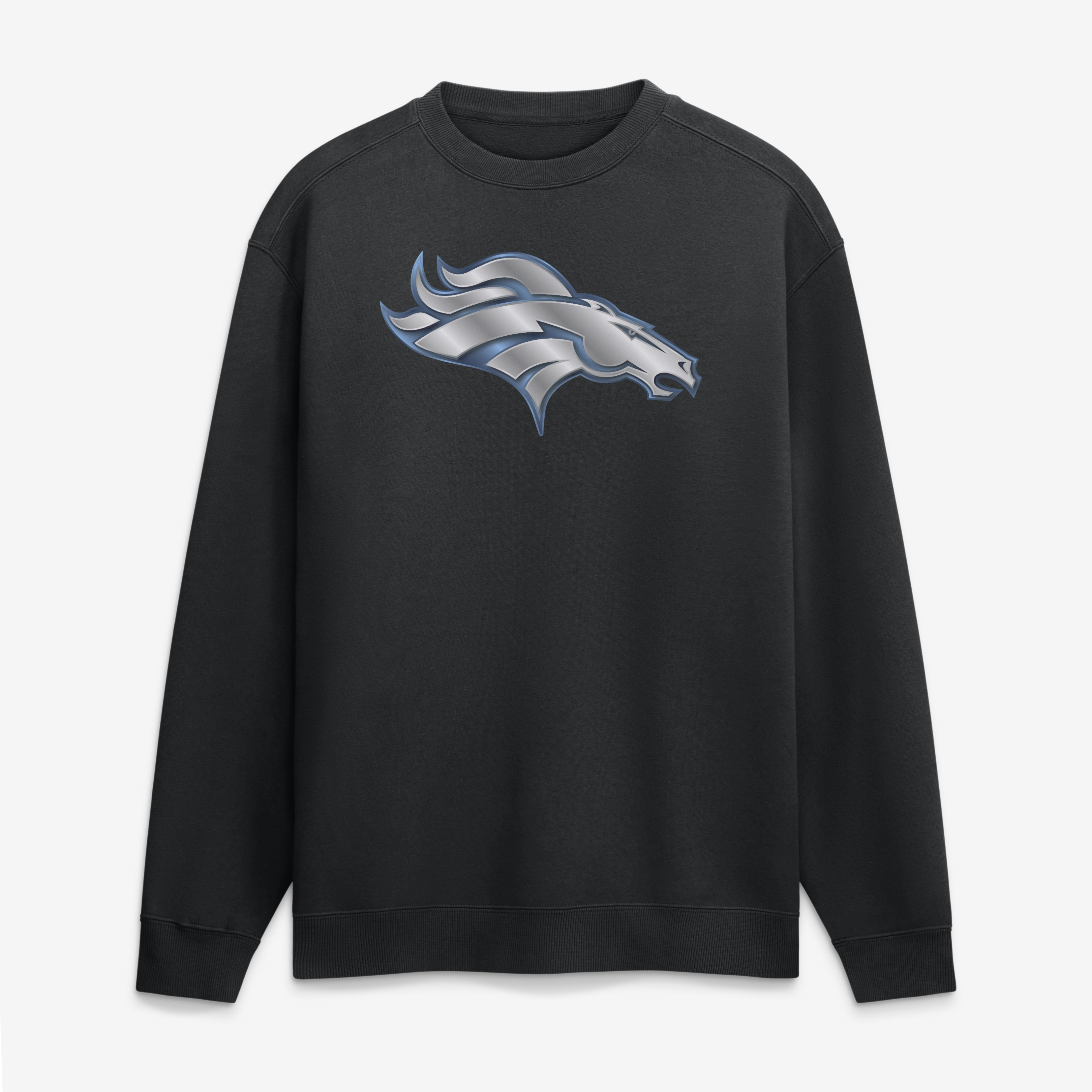 Men's Black Denver Broncos  Metallic Mascot Sweatshirt