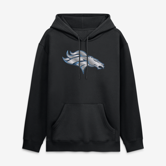 Men's Black Denver Broncos  Metallic Mascot Hoodie