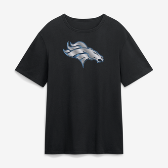 Men's Black Denver Broncos  Metallic Mascot T-Shirt