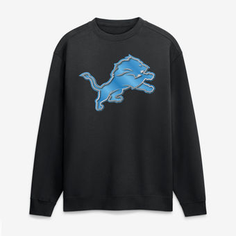 Men's Black Detroit Lions  Metallic Mascot Sweatshirt