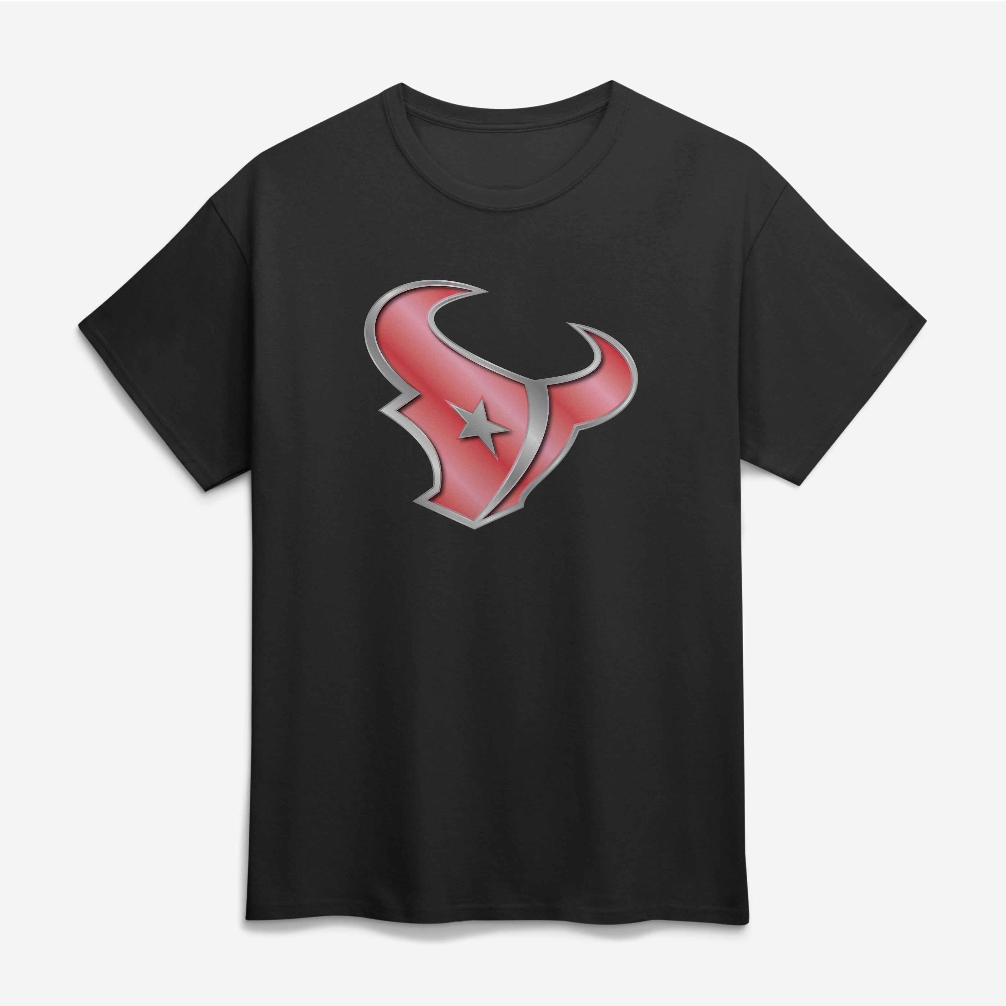 Men's Black Houston Texans Big & Tall Metallic Mascot T-Shirt