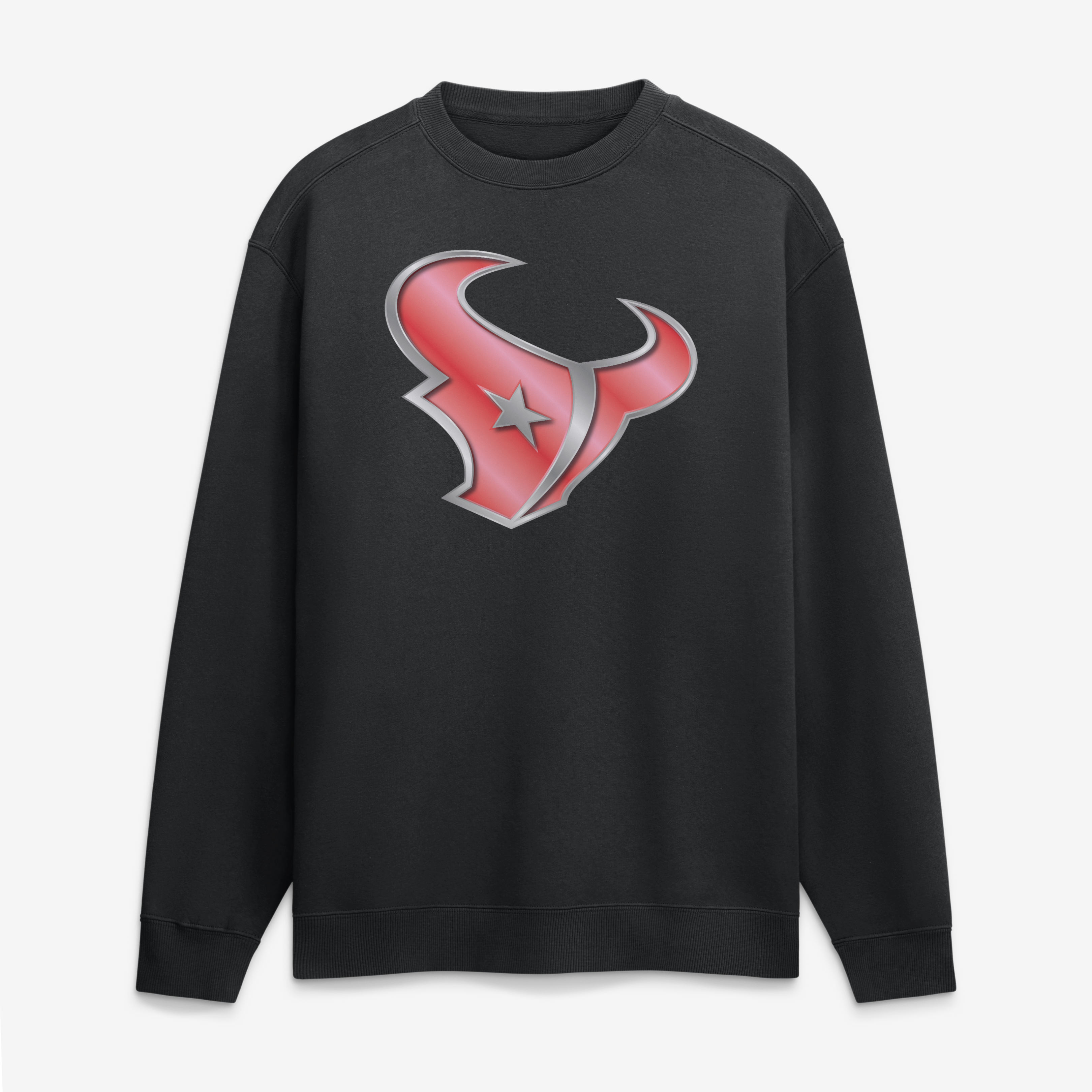 Men's Black Houston Texans  Metallic Mascot Sweatshirt