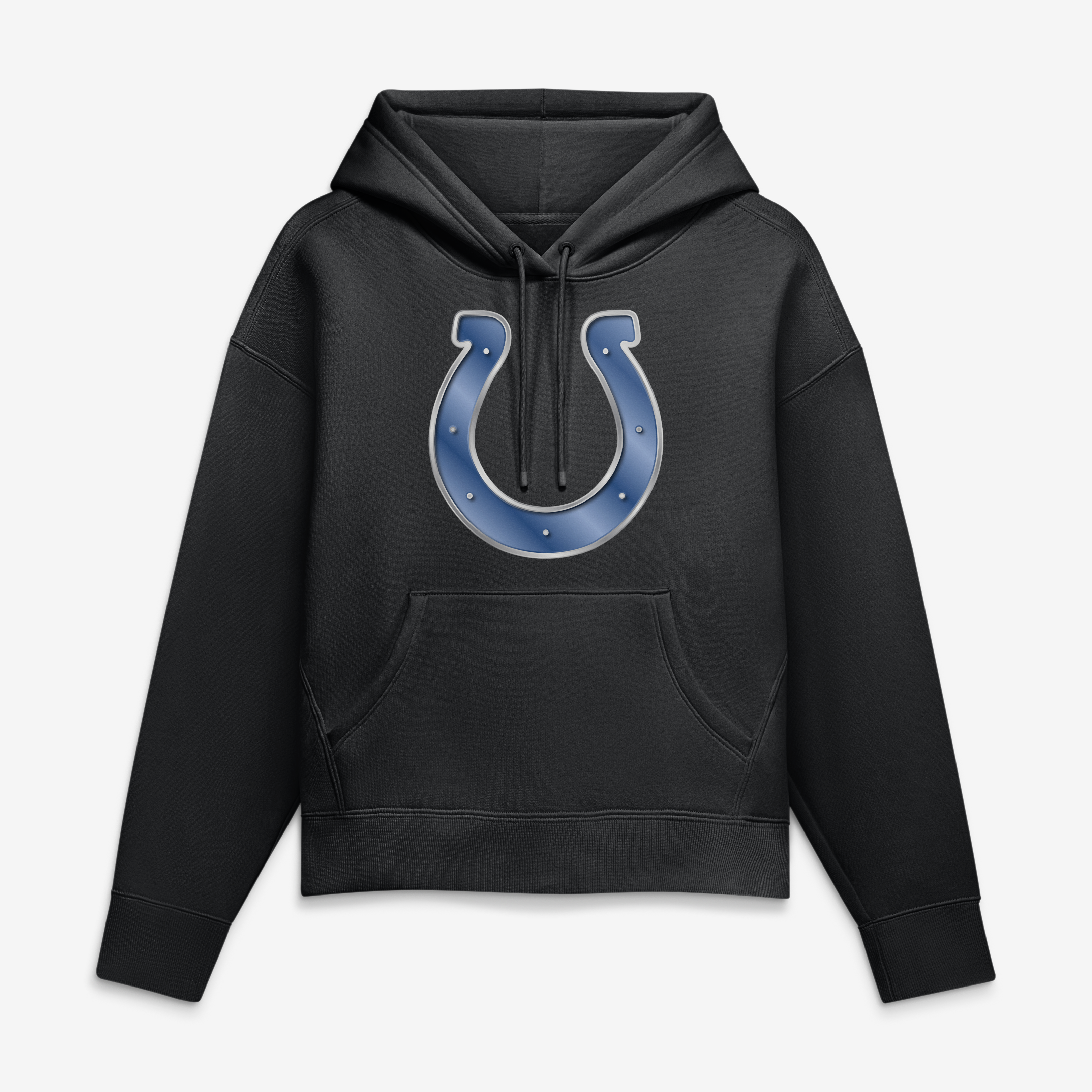Women’s Black Indianapolis Colts Metallic Mascot Hoodie Women’s Black Indianapolis Colts Metallic Mascot Hoodie