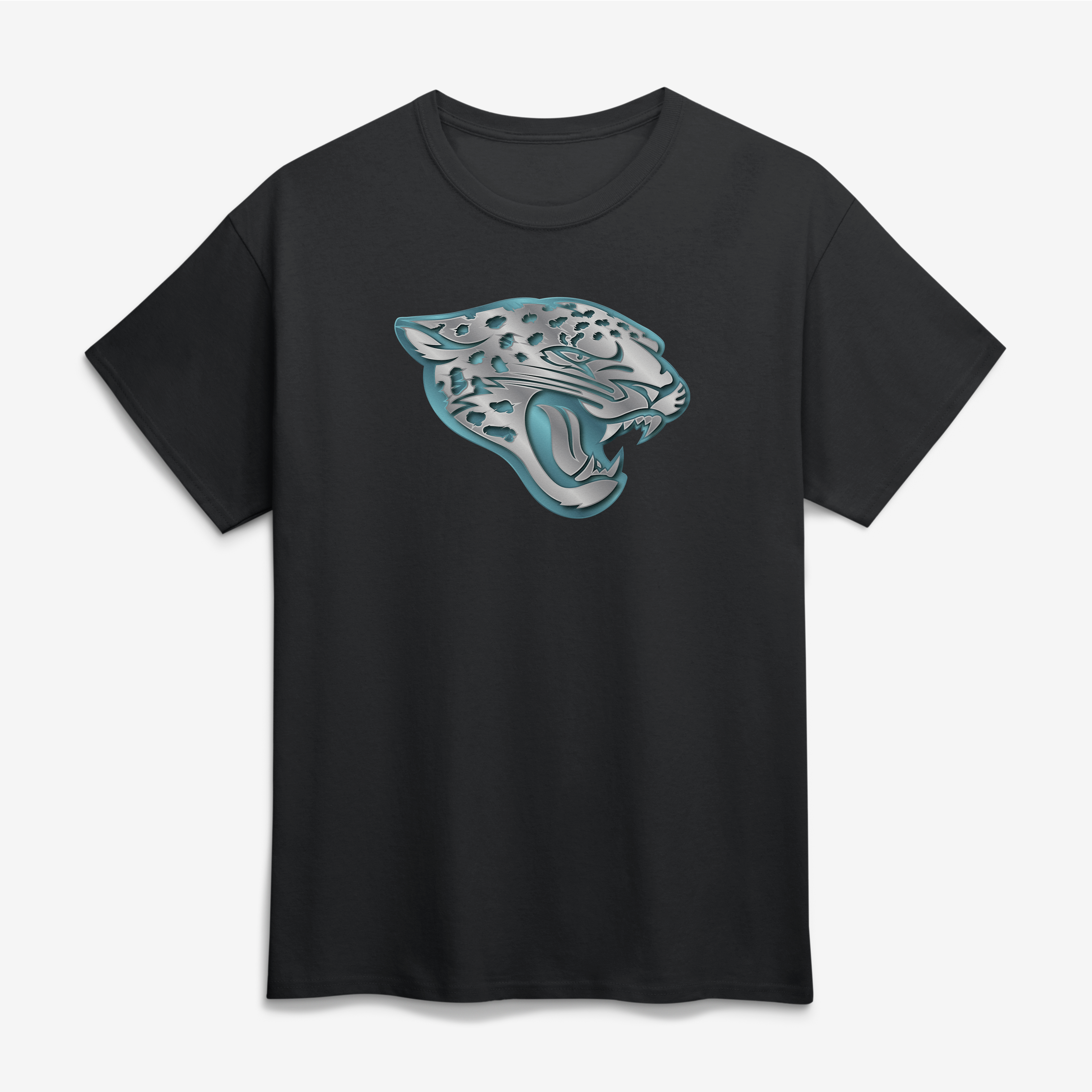 Men's Black Jacksonville Jaguars Big & Tall Metallic Mascot T-Shirt