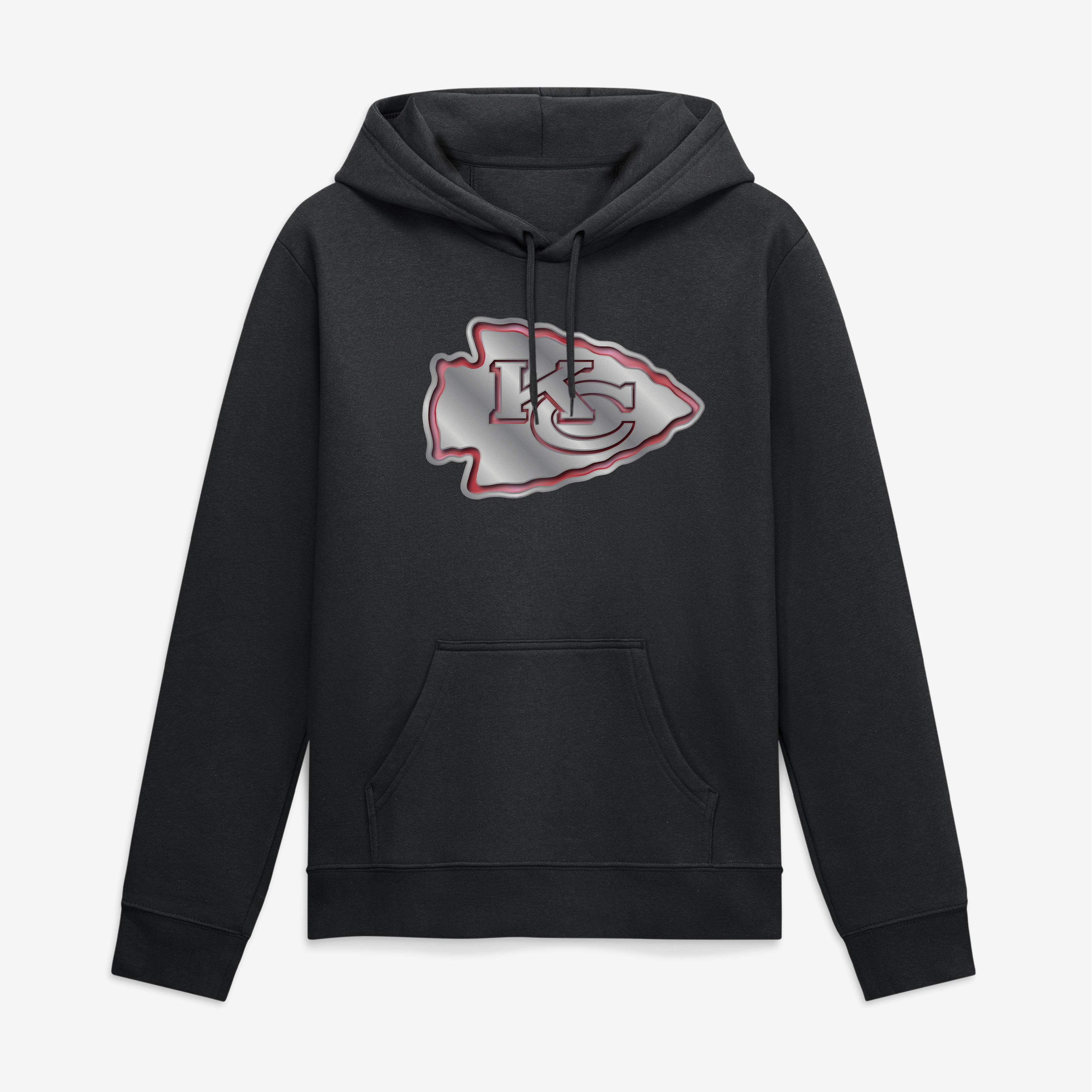 Men's Black Kansas City Chiefs Big & Tall Metallic Mascot Hoodie