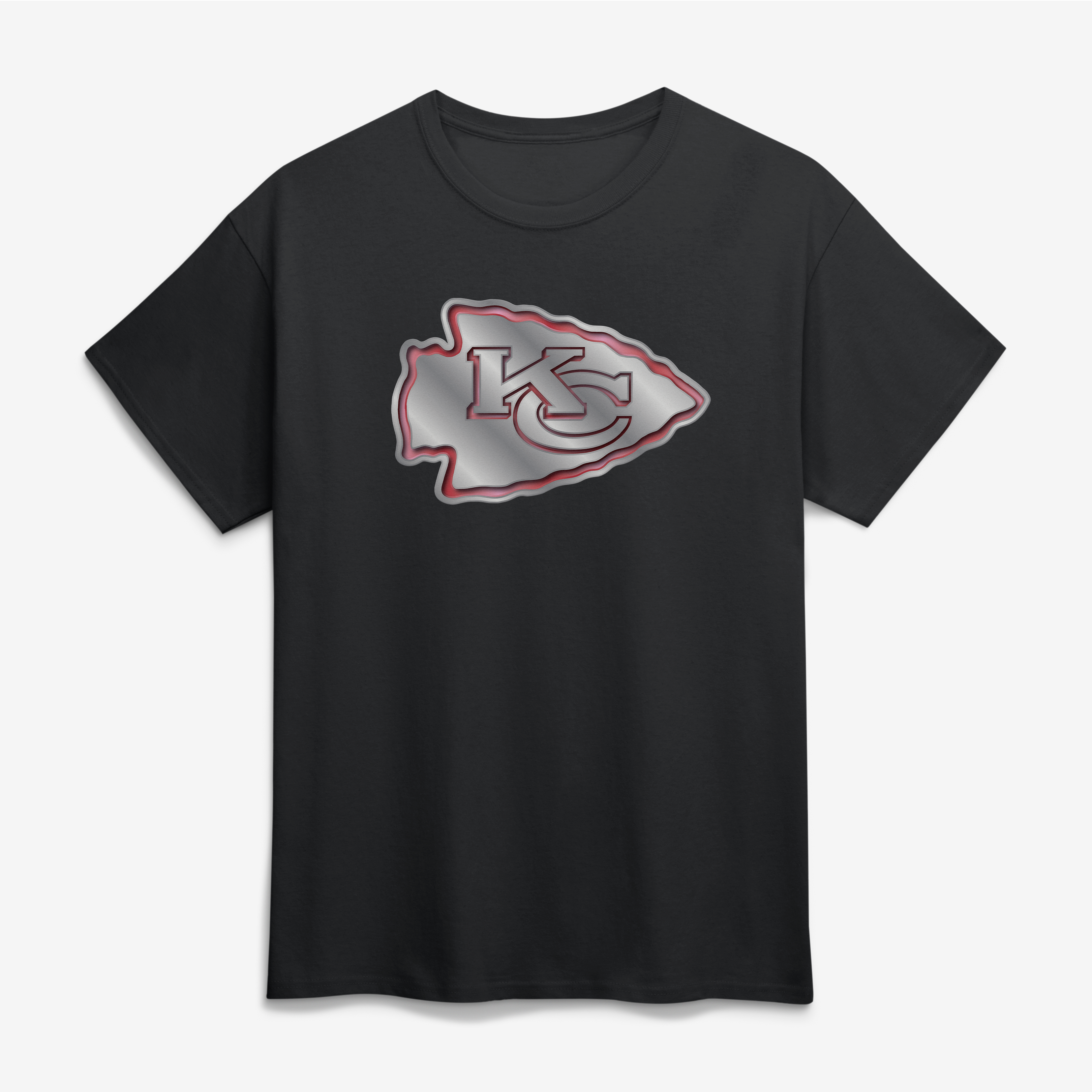 Men's Black Kansas City Chiefs Big & Tall Metallic Mascot T-Shirt