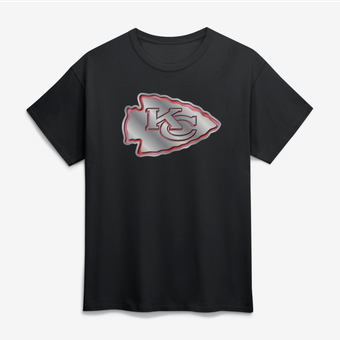 Men's Black Kansas City Chiefs Big & Tall Metallic Mascot T-Shirt