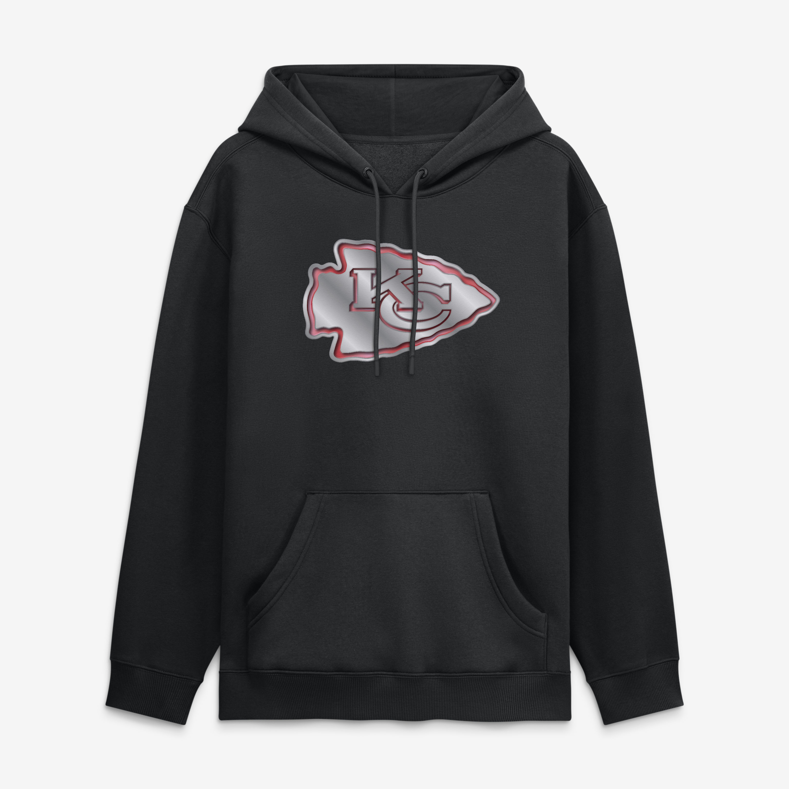 Men's Black Kansas City Chiefs Metallic Mascot Hoodie