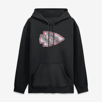Men's Black Kansas City Chiefs  Metallic Mascot Hoodie