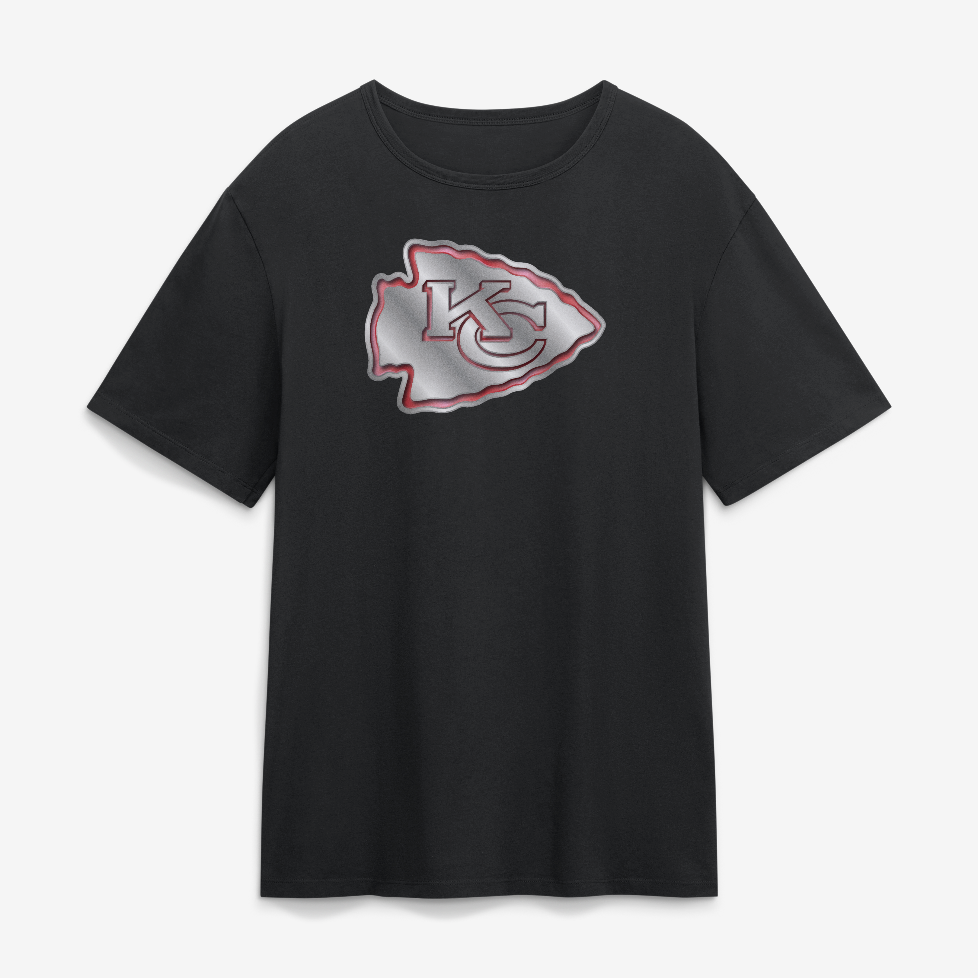 Men's Black Kansas City Chiefs  Metallic Mascot T-Shirt
