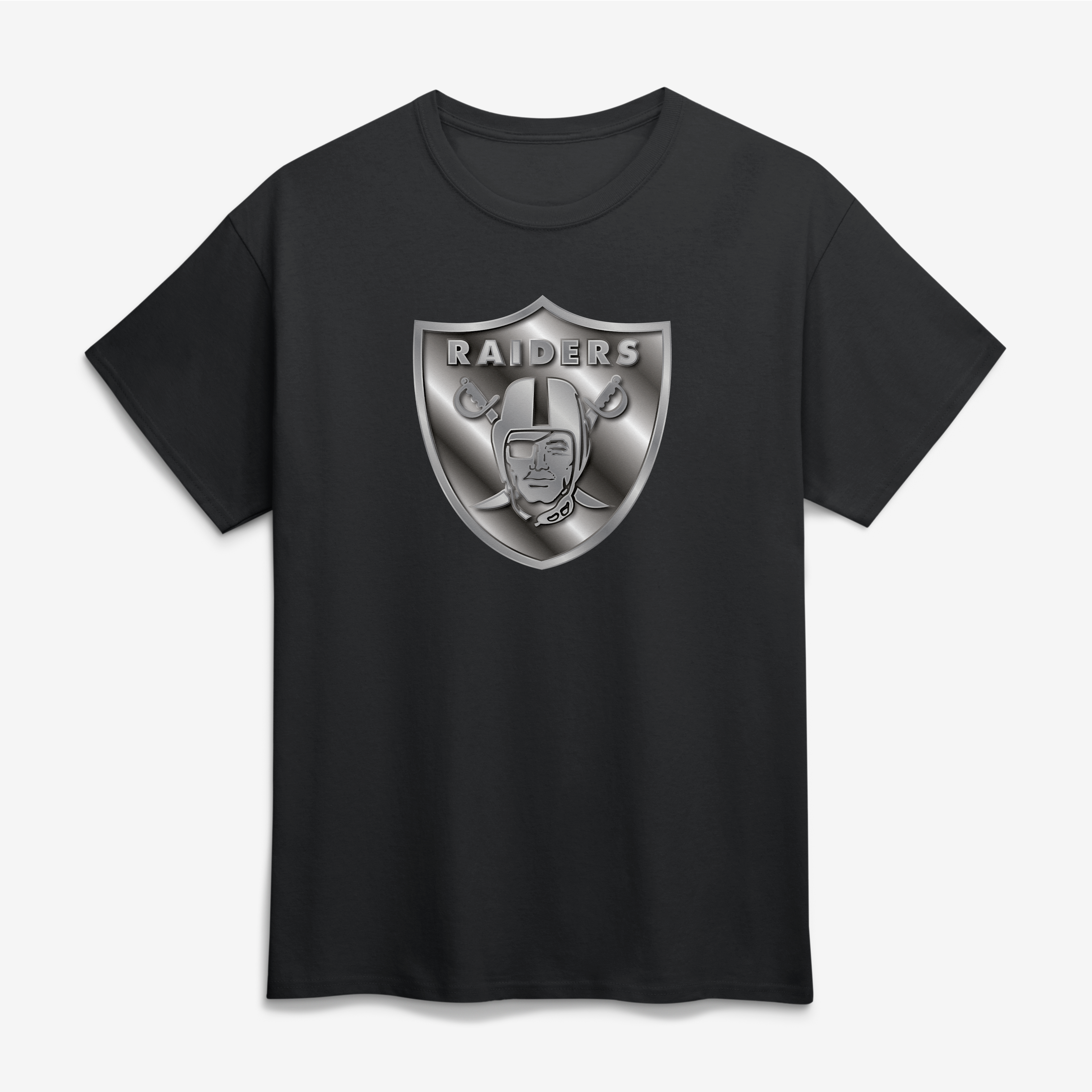 Men's Black Las Vegas Raiders Big & Tall Metallic Mascot T-Shirt