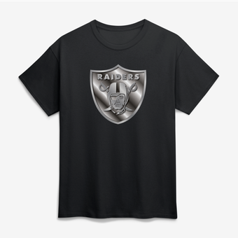 Men's Black Las Vegas Raiders Big & Tall Metallic Mascot T-Shirt