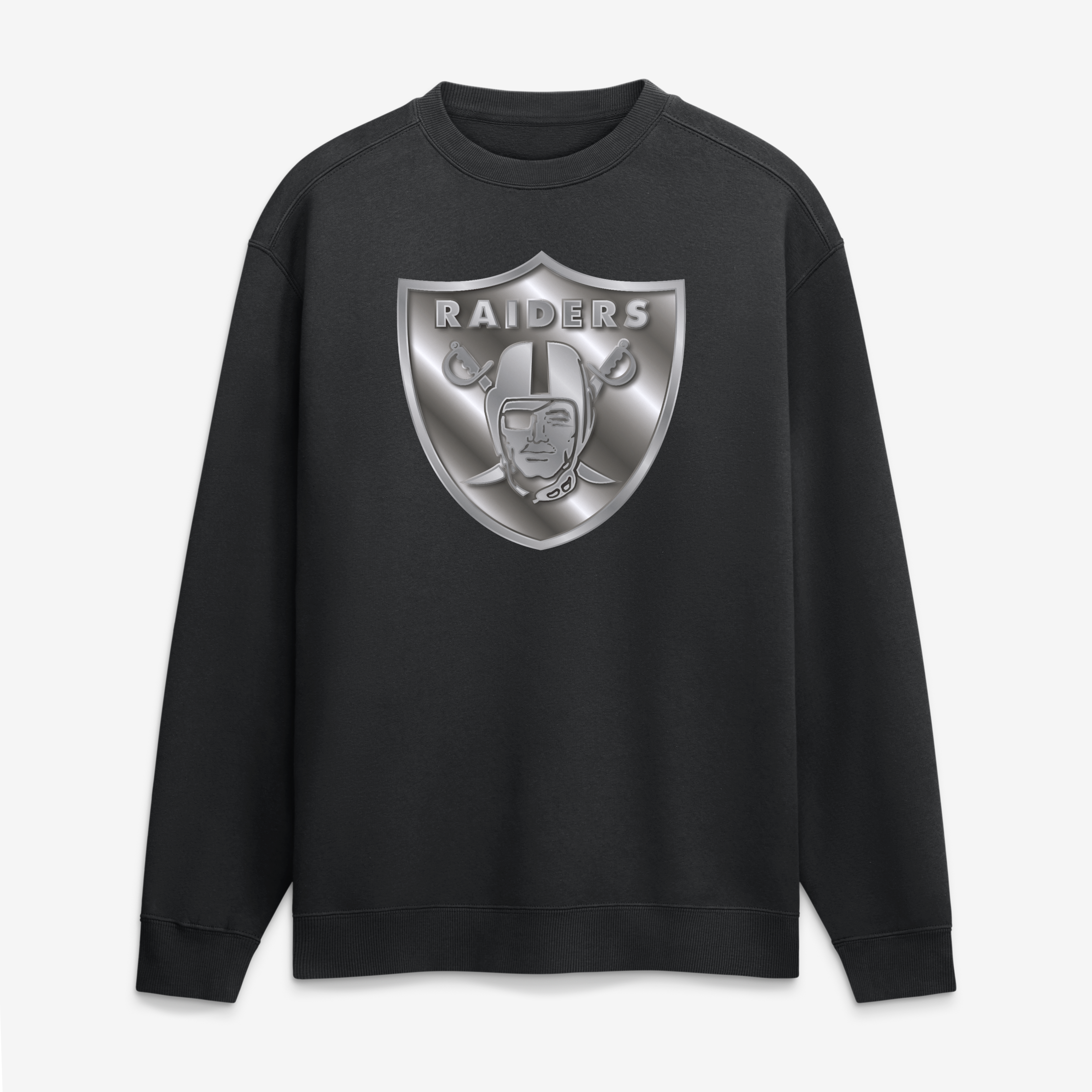 Men's Black Las Vegas Raiders  Metallic Mascot Sweatshirt