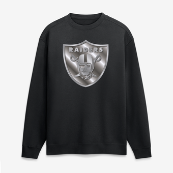 Men's Black Las Vegas Raiders  Metallic Mascot Sweatshirt
