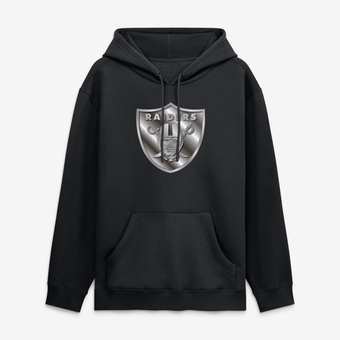 Men's Black Las Vegas Raiders  Metallic Mascot Hoodie