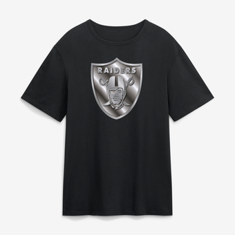 Men's Black Las Vegas Raiders  Metallic Mascot T-Shirt
