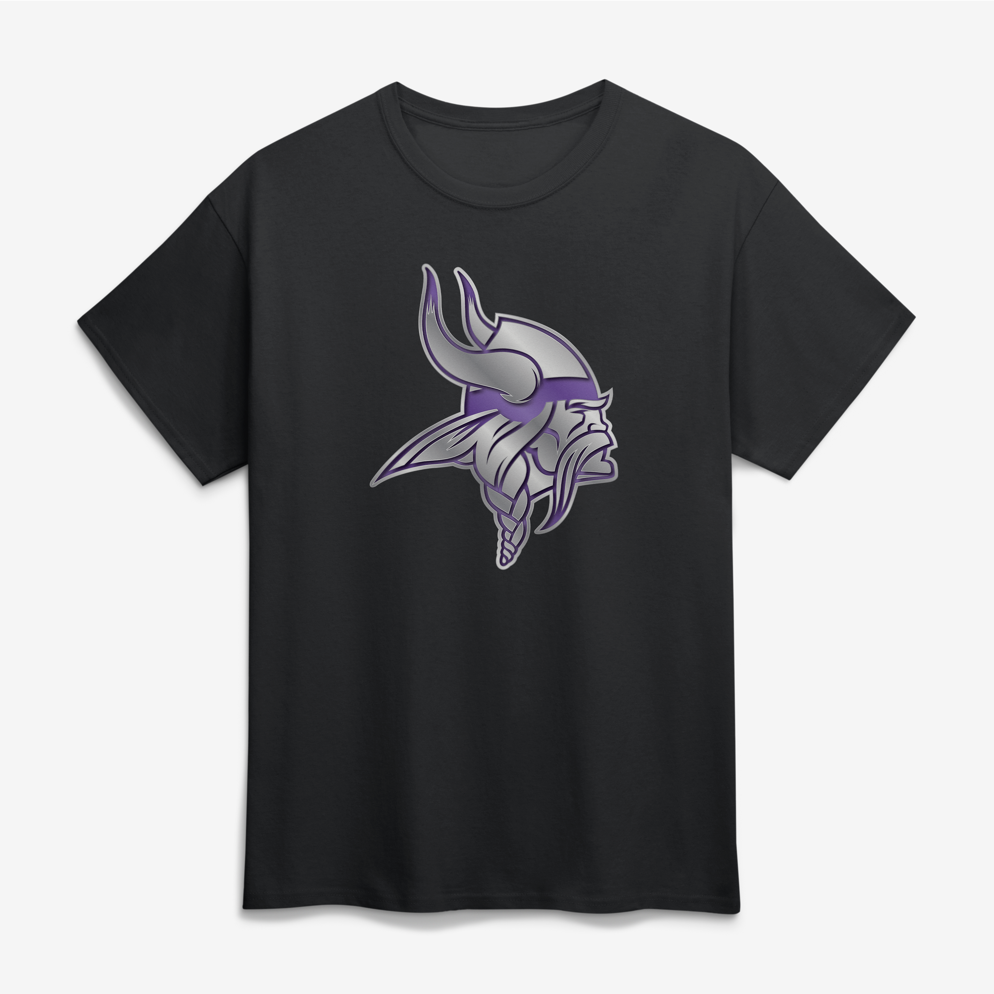 Men's Black Minnesota Vikings Big & Tall Metallic Mascot T-Shirt