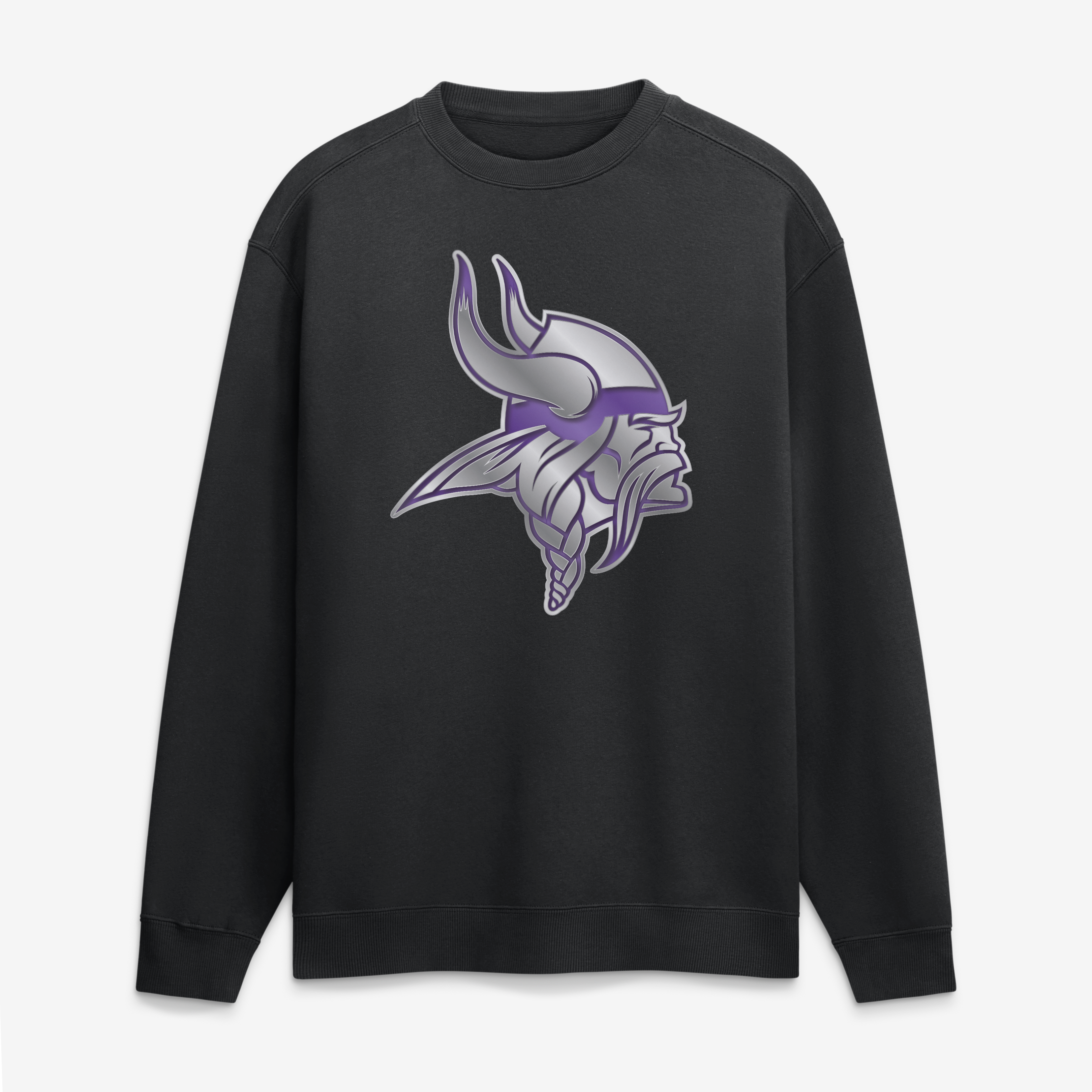 Men's Black Minnesota Vikings  Metallic Mascot Sweatshirt