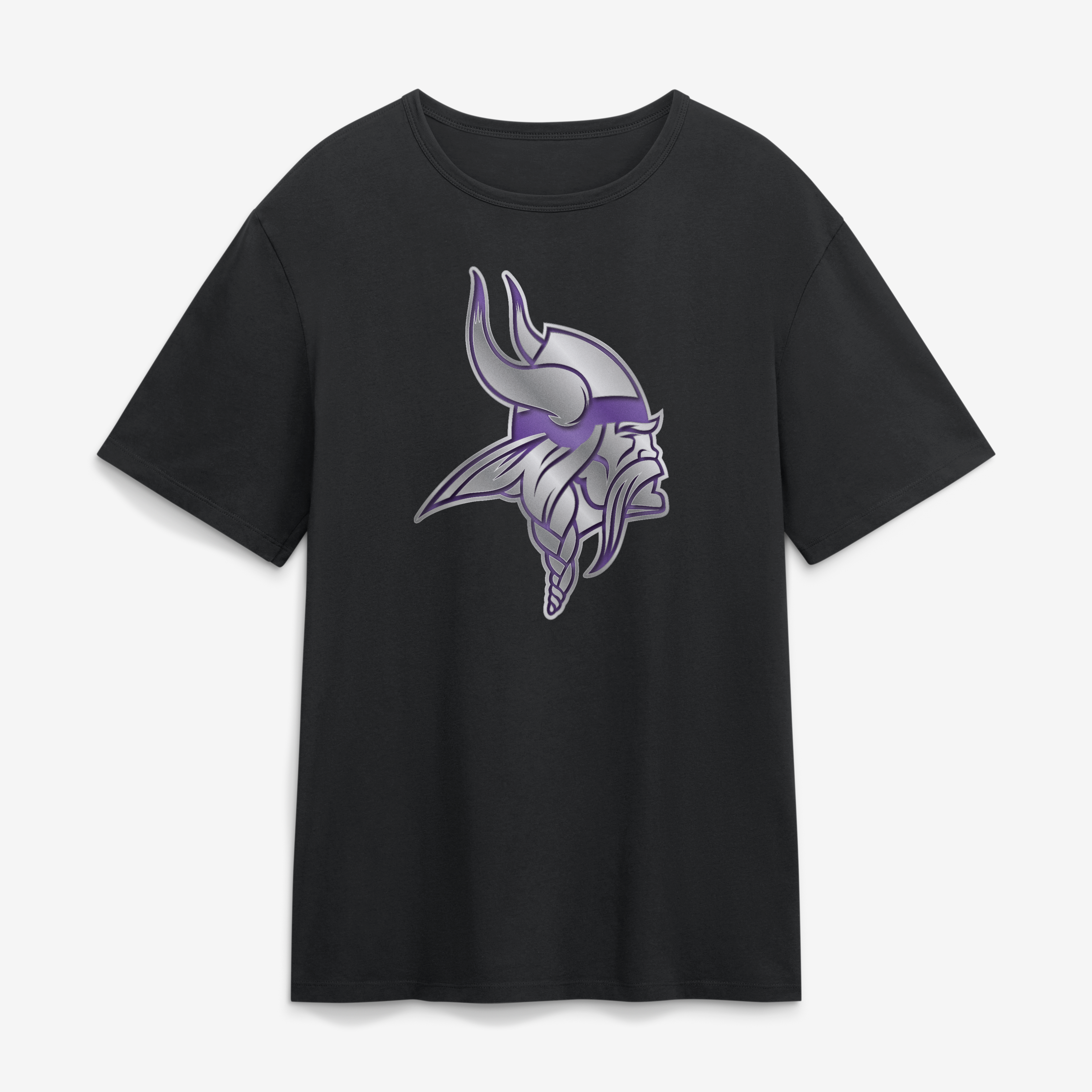 Men’s Black Minnesota Vikings Metallic Mascot T-Shirt