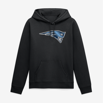 Men's Black New England Patriots Big & Tall Metallic Mascot Hoodie