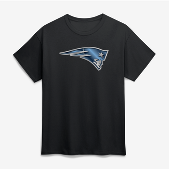 Men's Black New England Patriots Big & Tall Metallic Mascot T-Shirt
