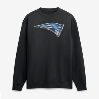 Men's Black New England Patriots  Metallic Mascot Sweatshirt