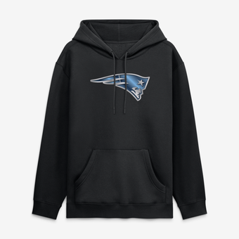 Men's Black New England Patriots  Metallic Mascot Hoodie