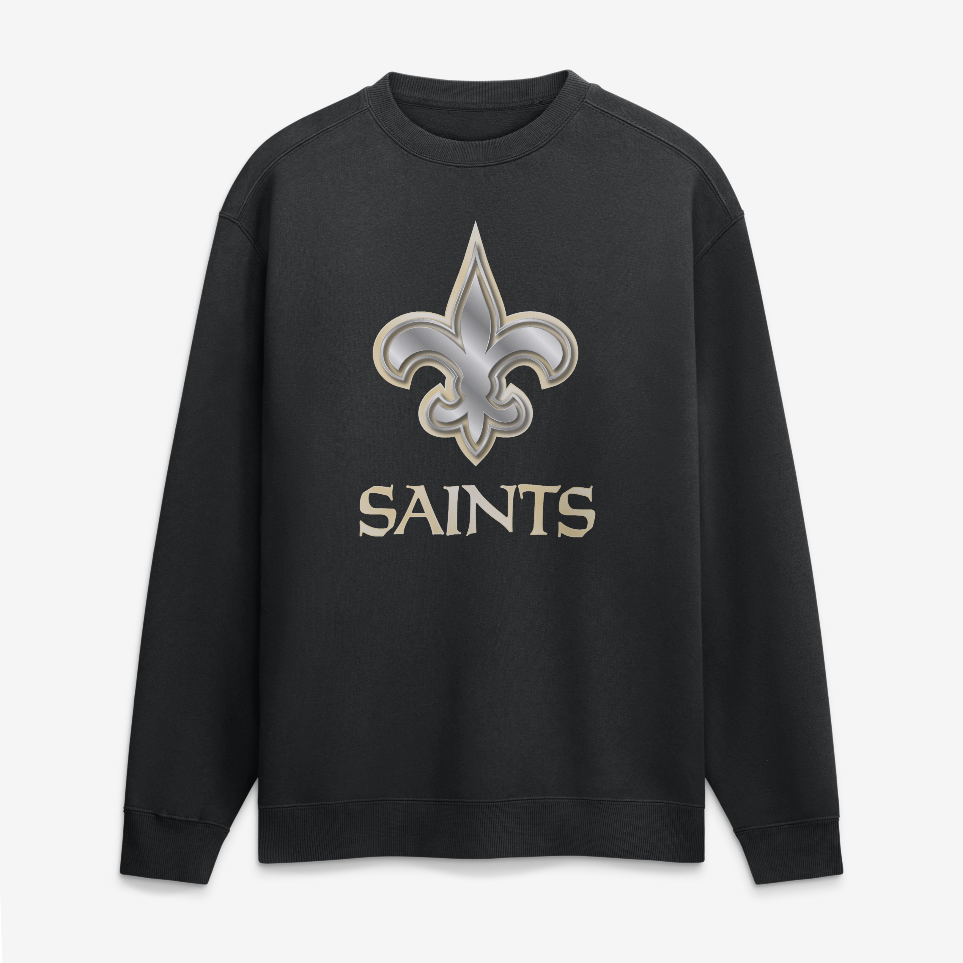 Men's Black New Orleans Saints  Metallic Mascot Sweatshirt