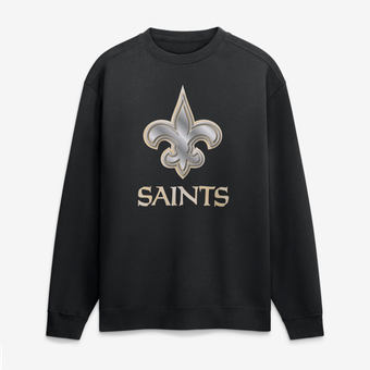 Men's Black New Orleans Saints  Metallic Mascot Sweatshirt