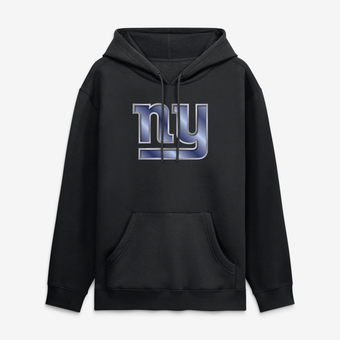 Men's Black New York Giants Metallic Mascot Hoodie