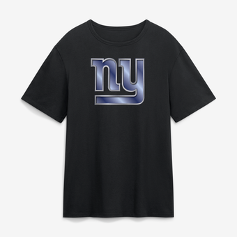 Men's Black New York Giants  Metallic Mascot T-Shirt