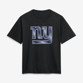 Women's Black New York Giants Metallic Mascot T-Shirt
