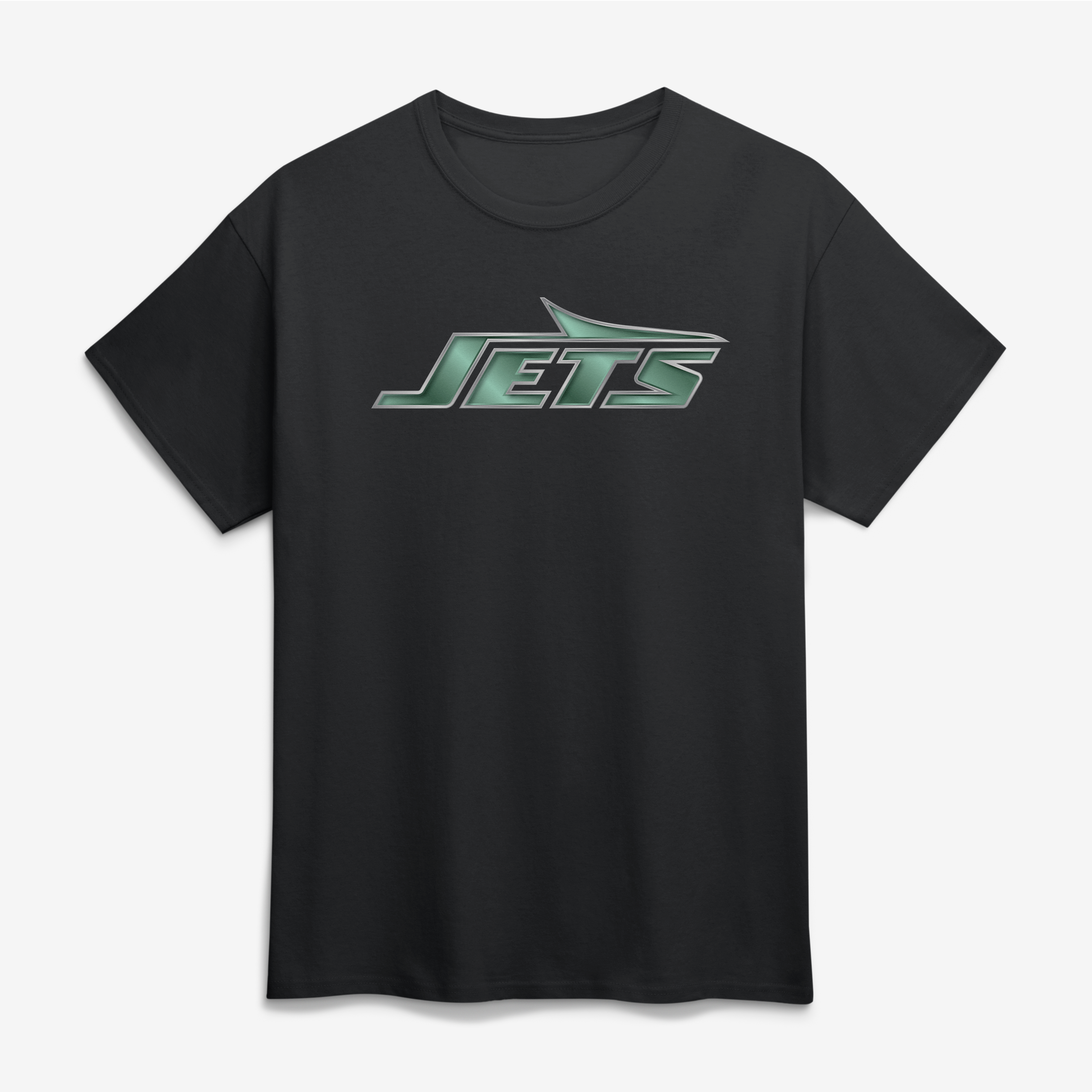 Men's Black New York Jets Big & Tall Metallic Mascot T-Shirt