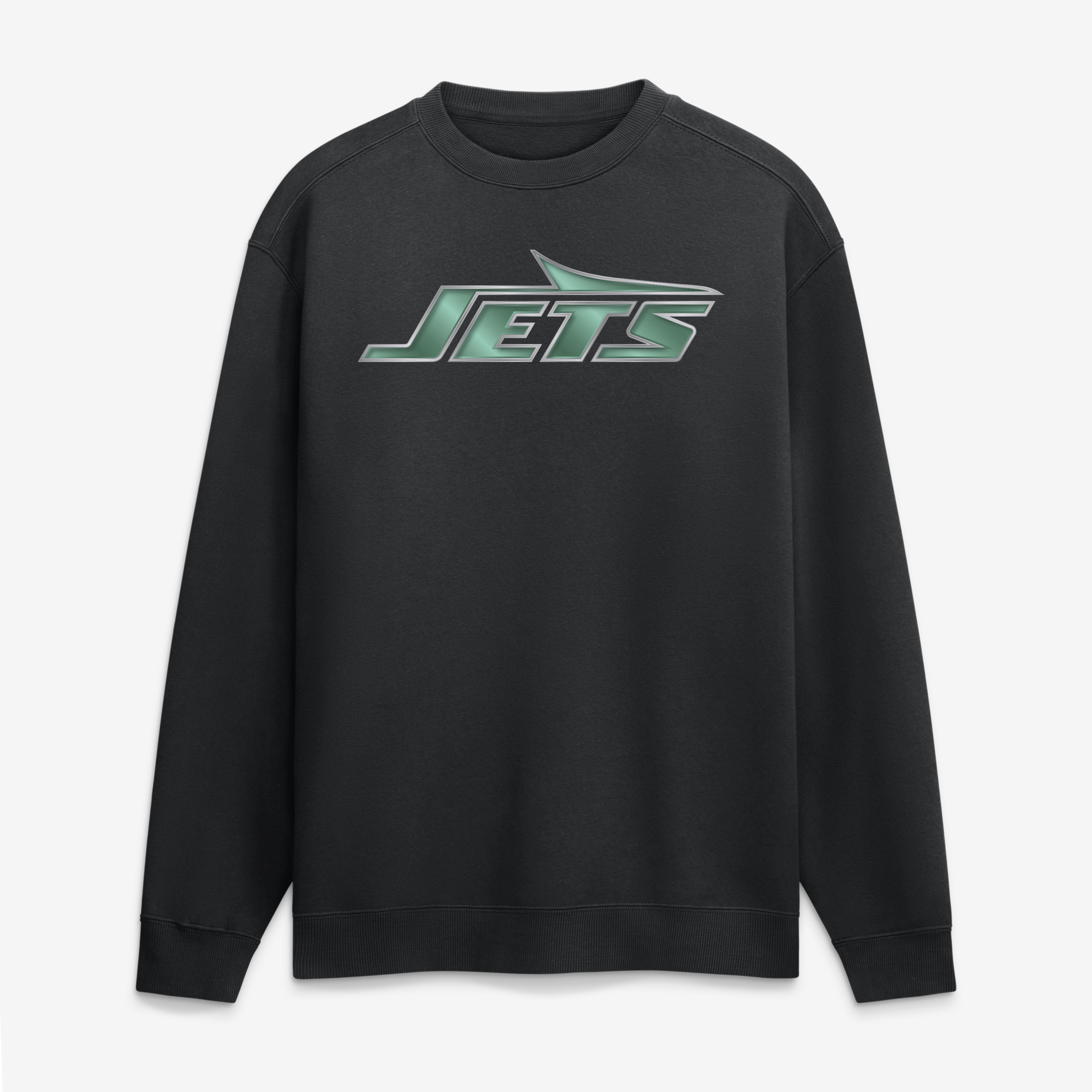 Men's Black New York Jets  Metallic Mascot Sweatshirt