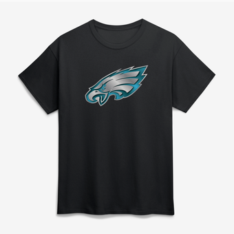 Men's Black Philadelphia Eagles Big & Tall Metallic Mascot T-Shirt