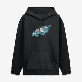 Men's Black Philadelphia Eagles  Metallic Mascot Hoodie