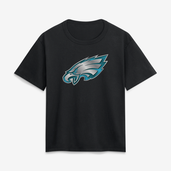 Women's Black Philadelphia Eagles Metallic Mascot T-Shirt