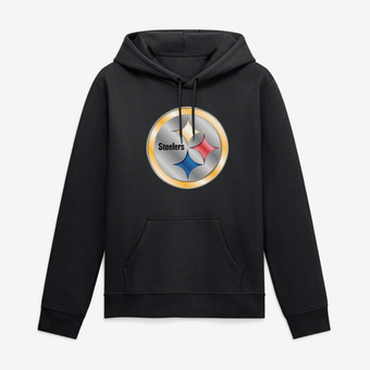 Men's Black Pittsburgh Steelers Big & Tall Metallic Mascot Hoodie