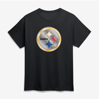 Men's Black Pittsburgh Steelers Big & Tall Metallic Mascot T-Shirt